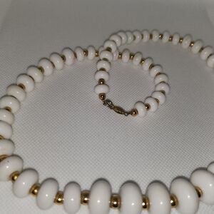 Napier White and Gold Beaded Necklace